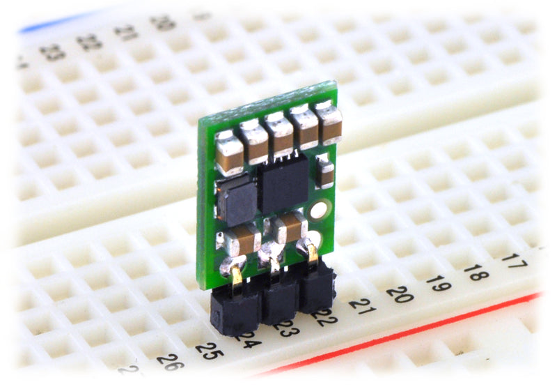 Pololu step-up/step-down voltage regulator S7V7F5 in a breadboard.