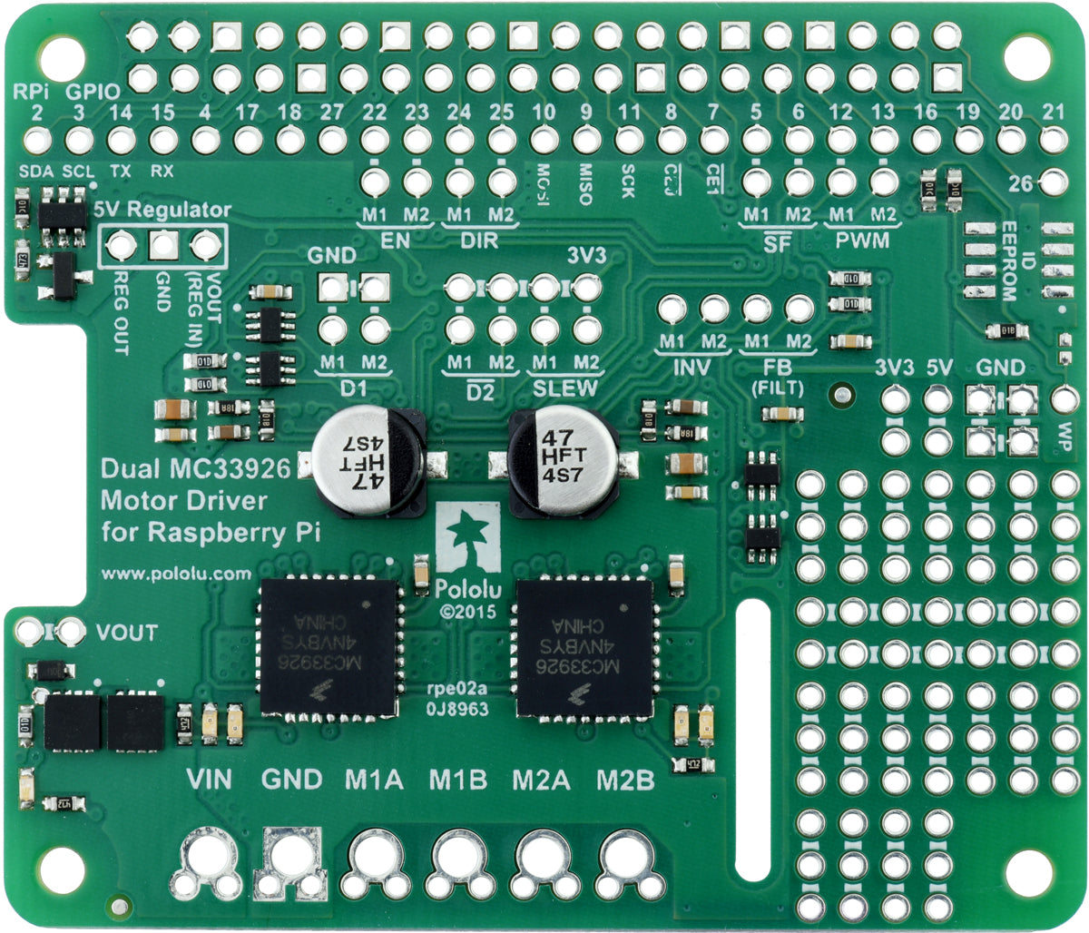 Pololu Dual MC33926 Motor Driver for Raspberry Pi.