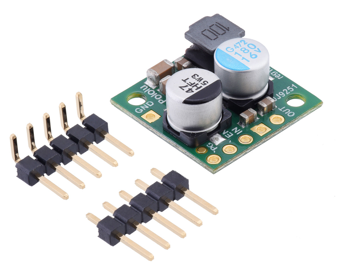 Pololu Step-Down Voltage Regulator D24V22Fx with included hardware.