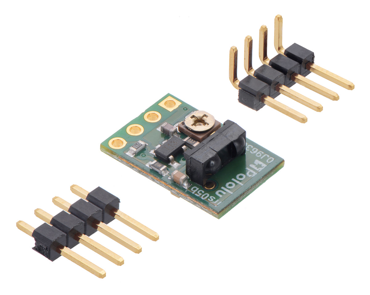 Pololu 38&nbsp;kHz IR proximity sensor with included header pins.