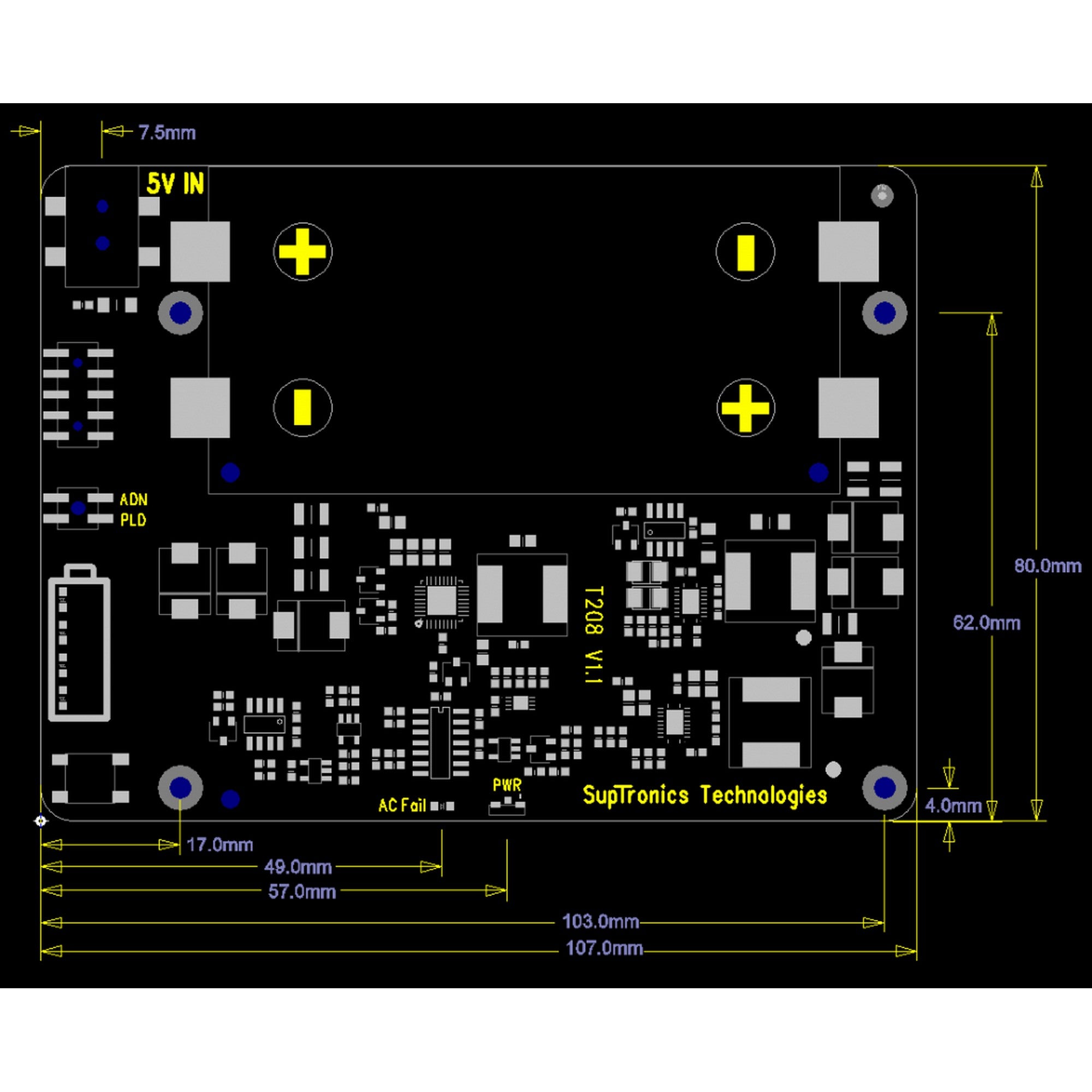 Geekworm T208 18650 UPS ( Max 5.1V 8A Output ) and Power Management Expansion Board for NVIDIA Jetson Nano