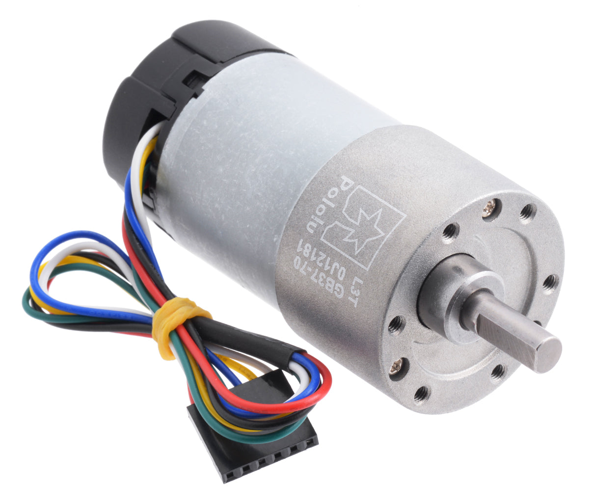 70:1 Metal Gearmotor 37Dx70L mm 12V with 64 CPR Encoder (Helical Pinion) Pololu 4754