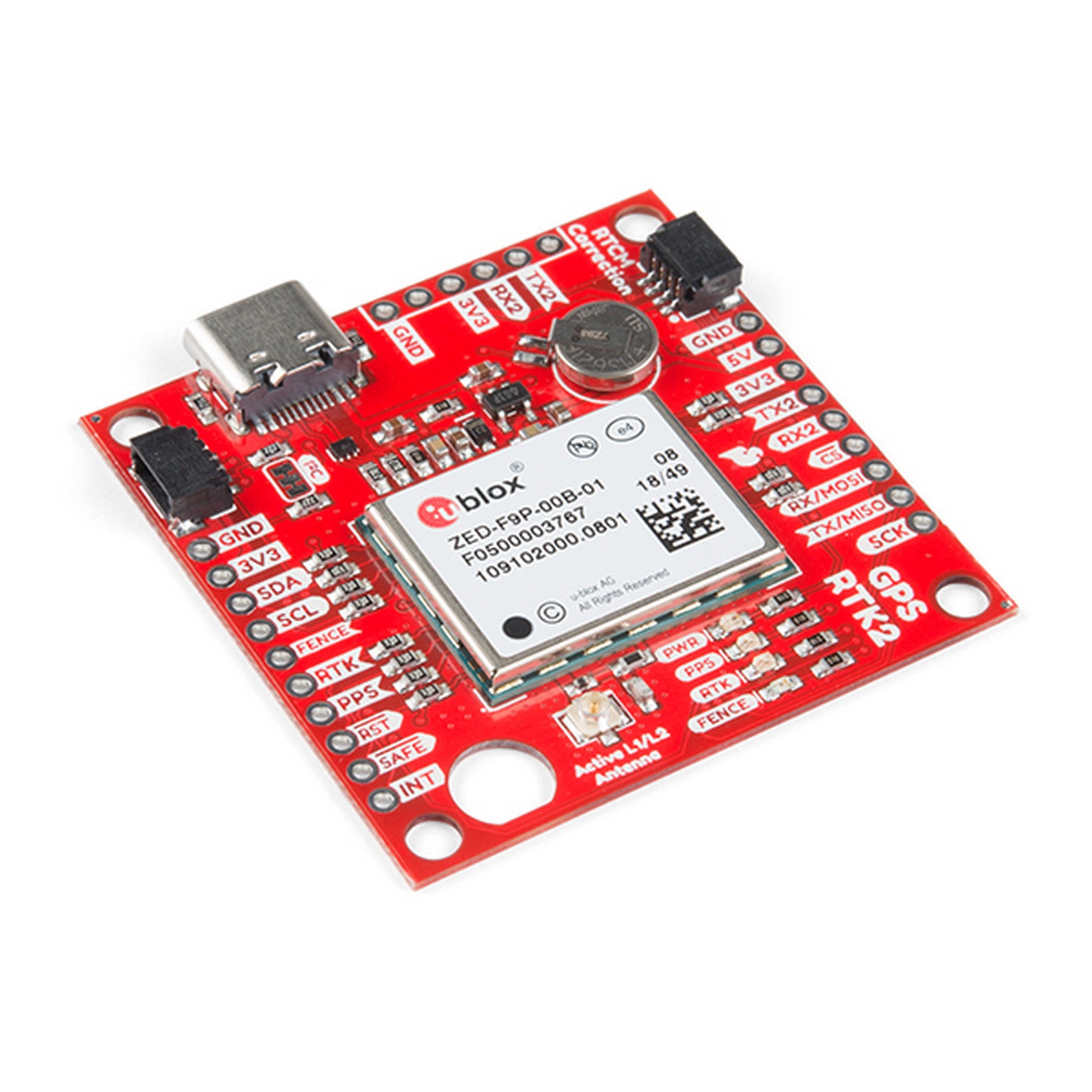 SparkFun GPS-RTK2 Board - ZED-F9P (Qwiic) GPS-15136