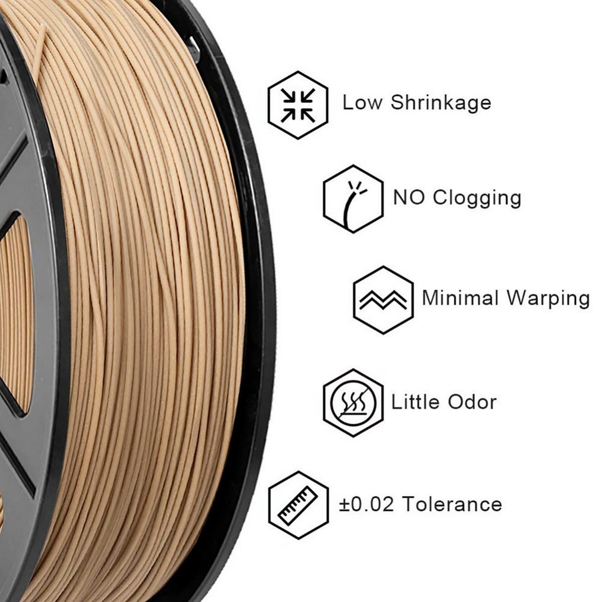 SUNLU Wood Low-Temp 1.75mm 1KG 3D Printer Filament