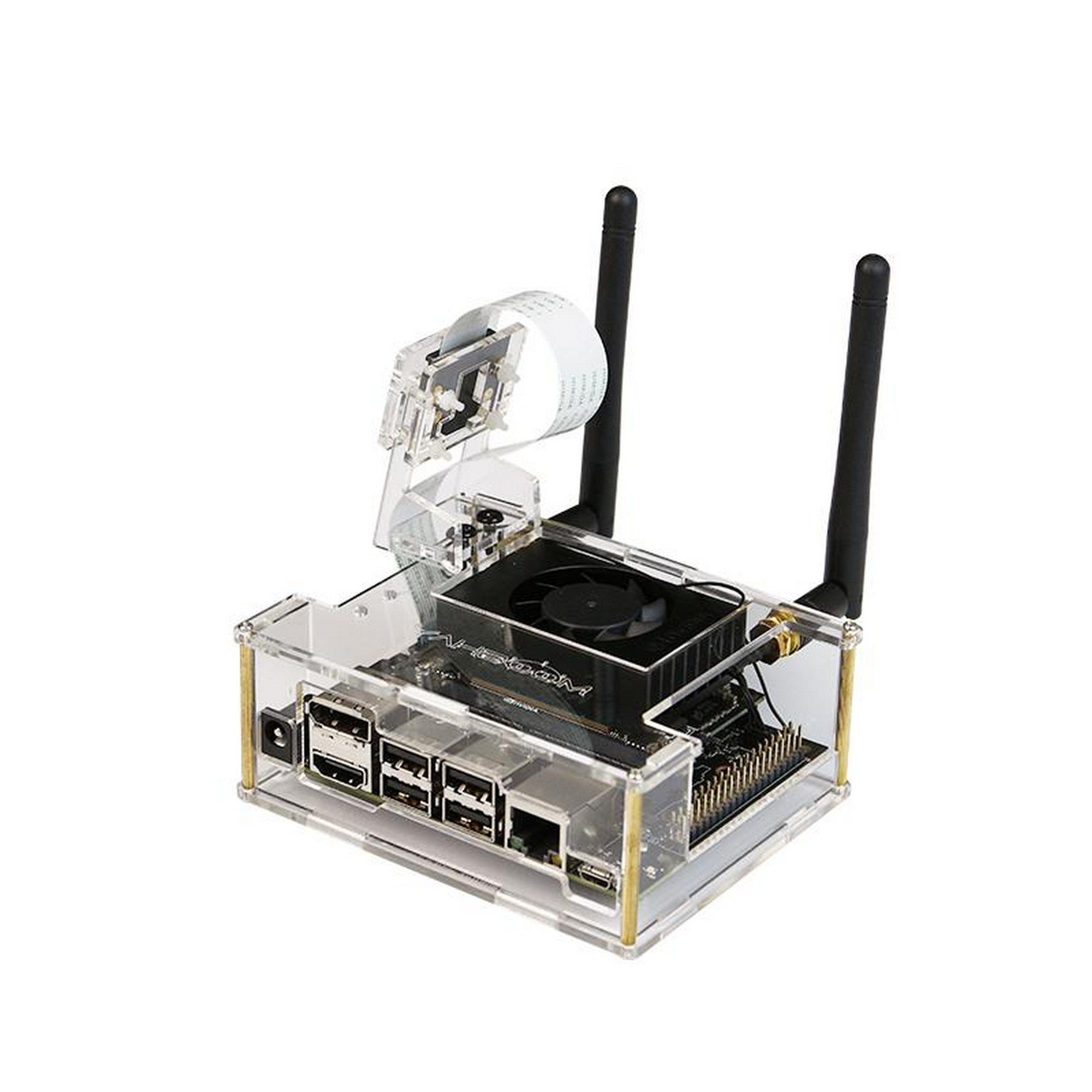 Acrylic Casing with 2 Antenna for NVIDIA Jetson Xavier NX/TX2 NX/Orin Nano/Orin NX Developer Kit