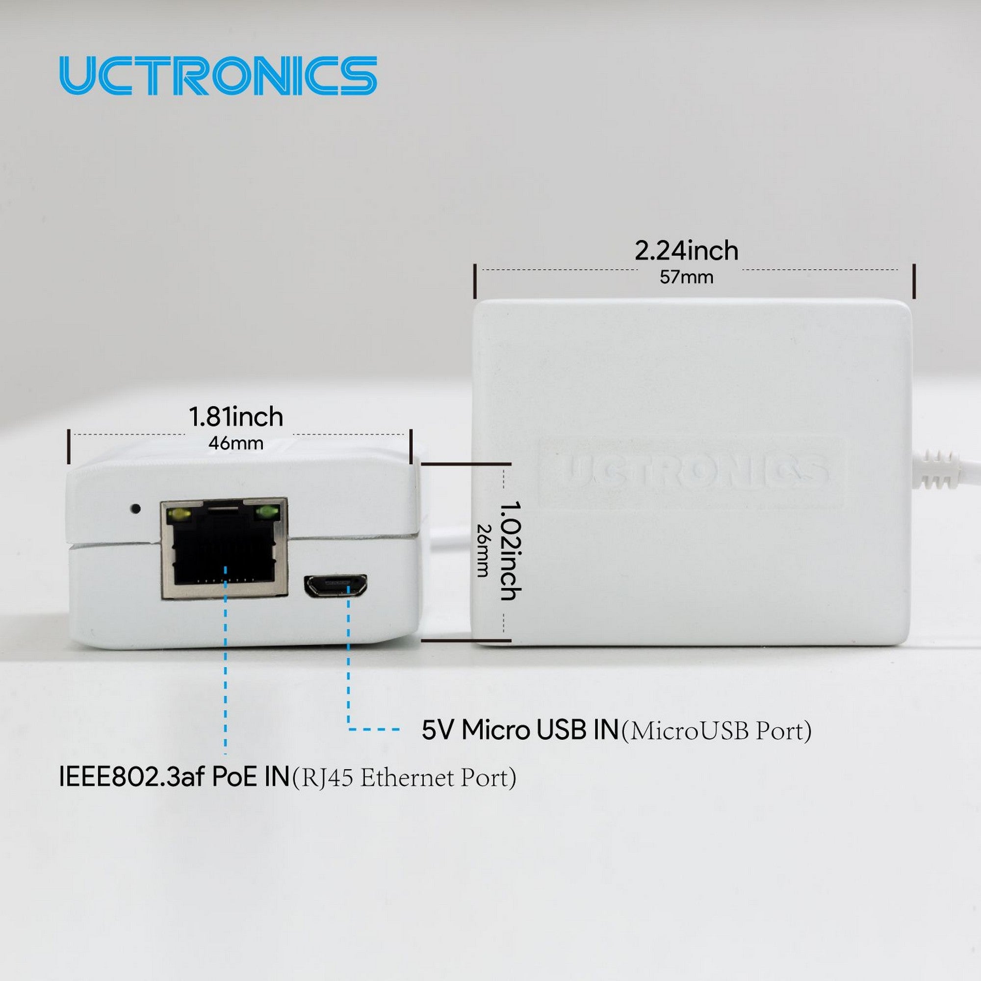 UCTRONICS PoE Adapter to Micro USB (Ethernet+Power) for Raspberry Pi Zero, Fire TV Stick, Chromecast, Google Mini, and More, IEEE 802.3af Compliant U6113