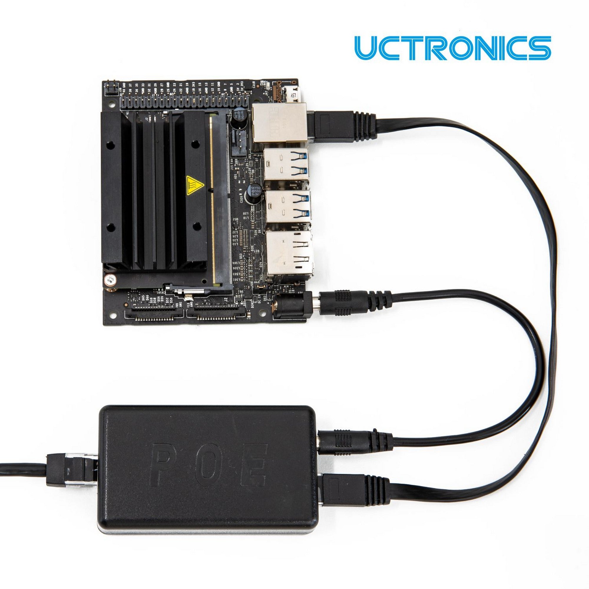 UCTRONICS PoE Splitter 5V 4A – Active PoE+ to Barrel Jack, IEEE 802.3at Compliant for Jetson Nano and Raspberry Pi PoE U6114