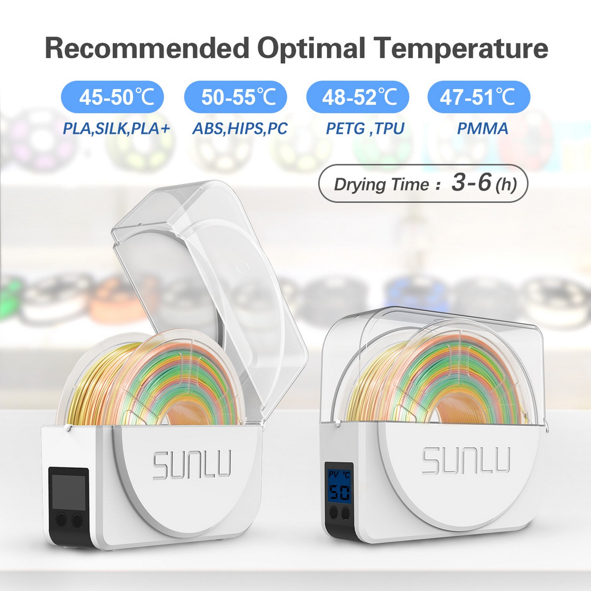 SUNLU FilaDryer S1 Plus 3D Printer Filament Dryer Box