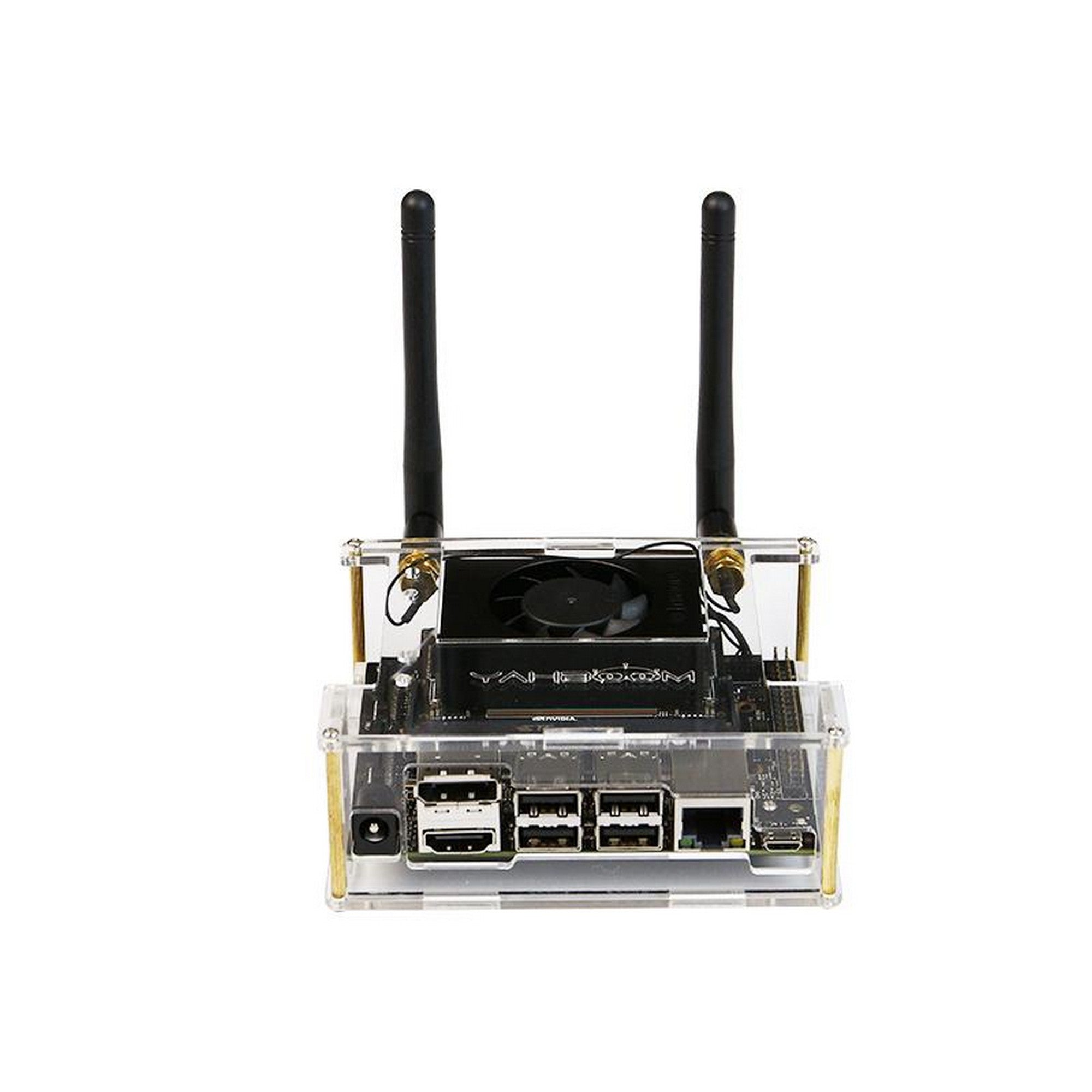 Acrylic Casing with 2 Antenna for NVIDIA Jetson Xavier NX/TX2 NX/Orin Nano/Orin NX Developer Kit