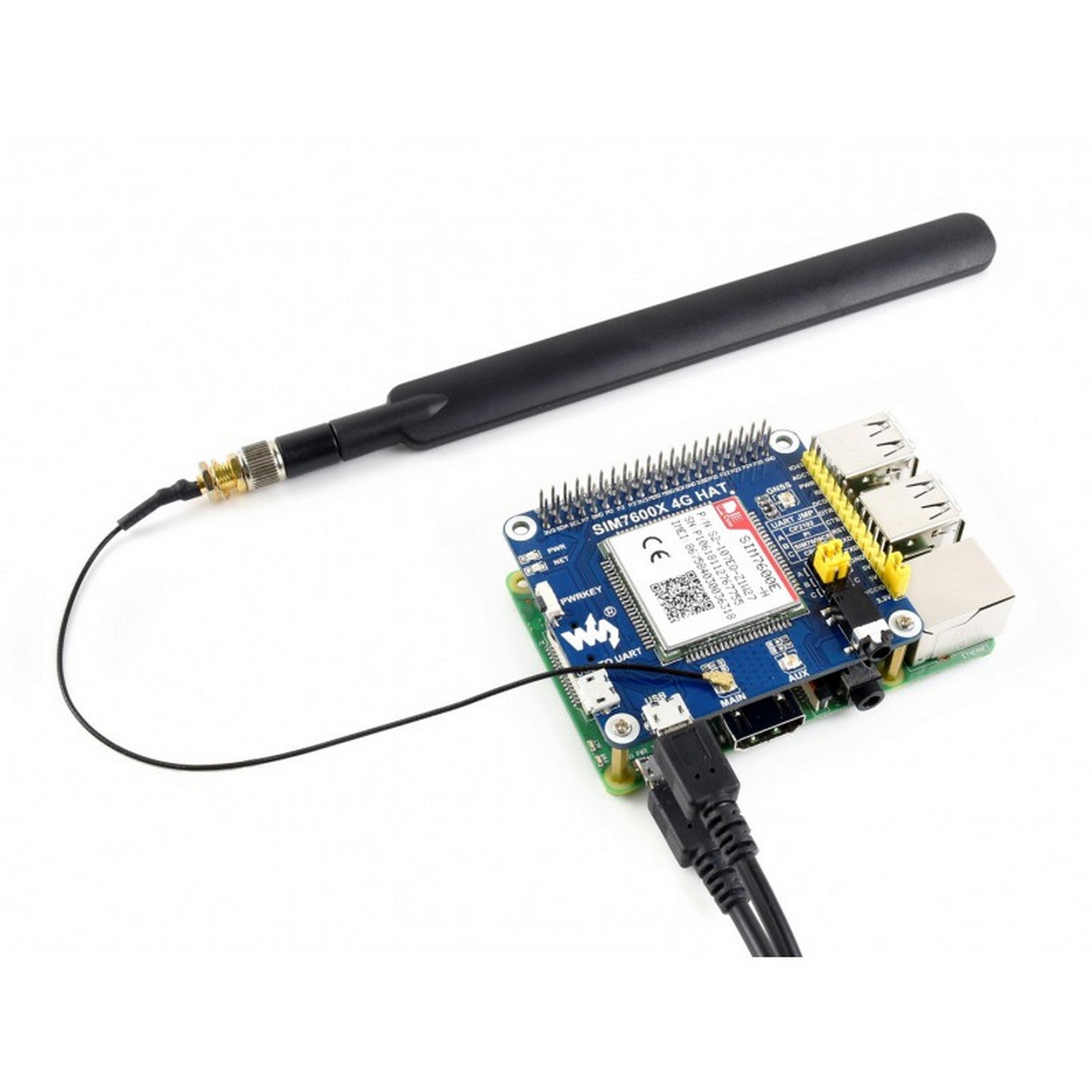 4G / 3G / 2G / GSM / GPRS / GNSS HAT for Raspberry Pi 14952