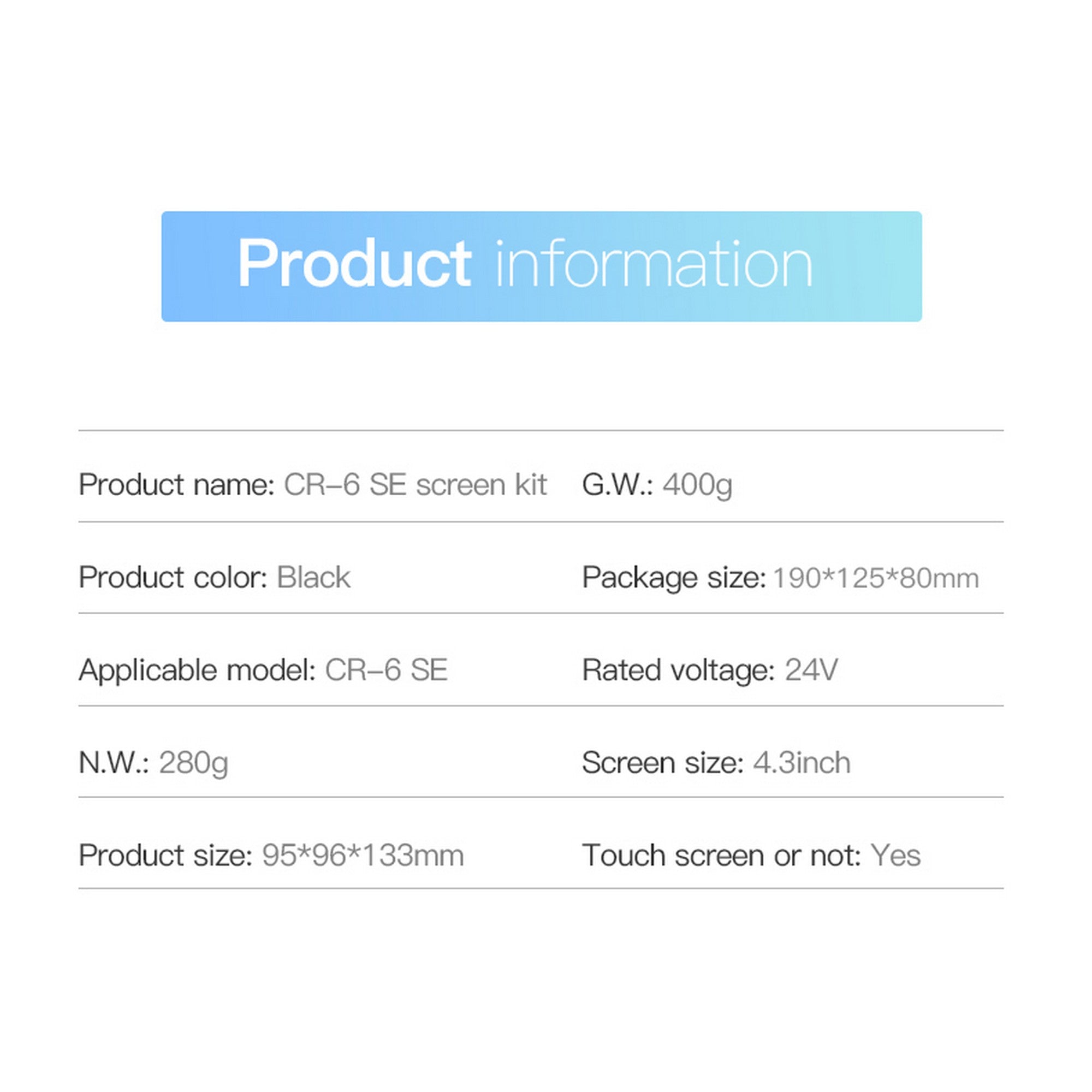 Creality Color Touch Screen Kit for CR-6 SE 3D Printer