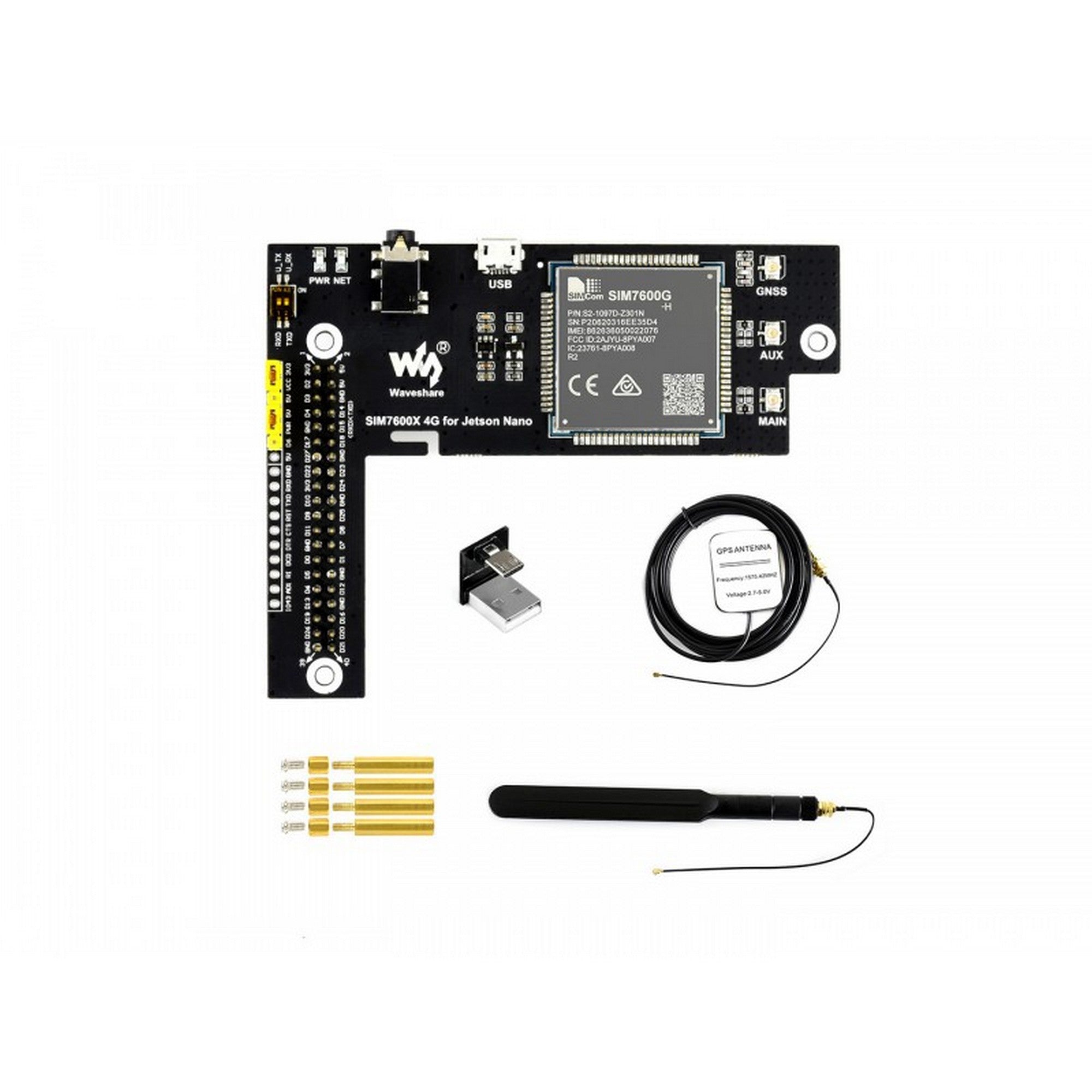 SIM7600G-H 4G / 3G / 2G / GNSS Module for Jetson Nano 17729