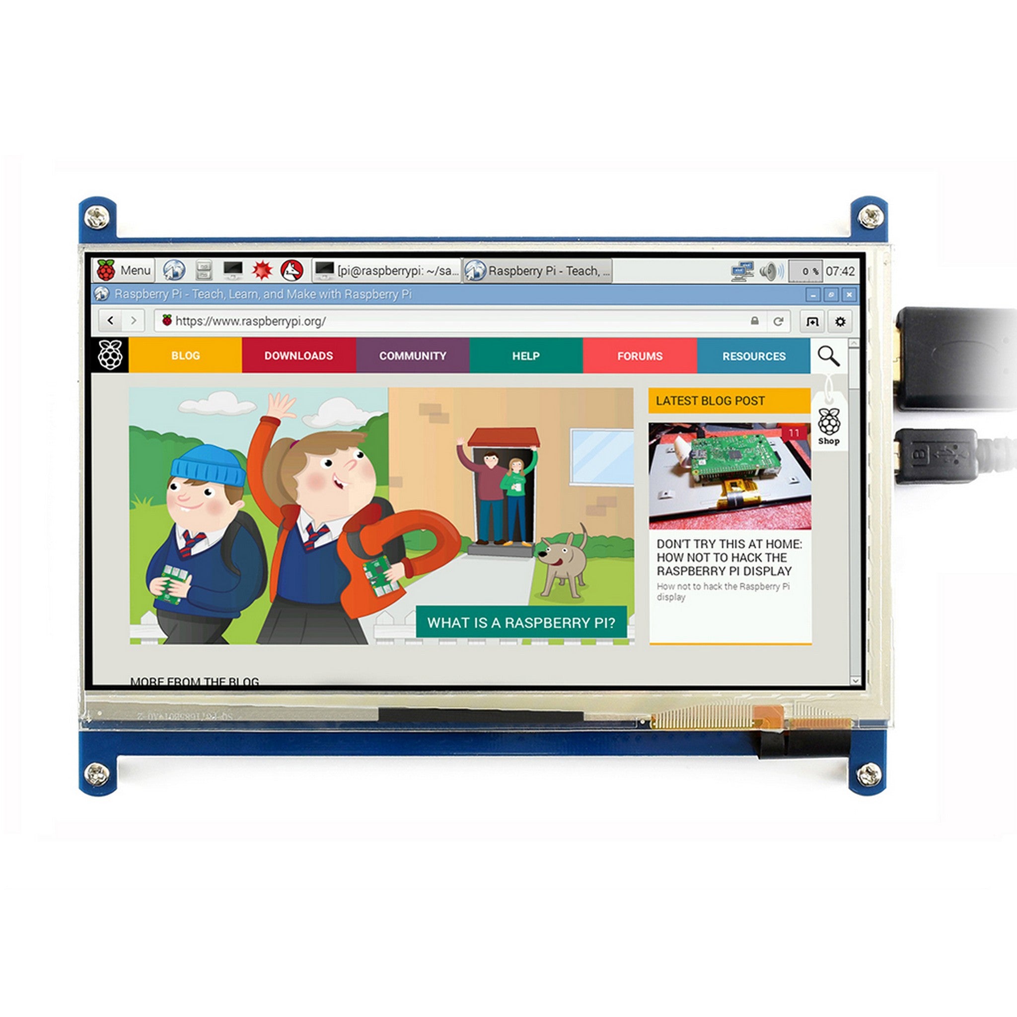 7 inch HDMI LCD (C) IPS Capacitive Touchscreen Display 1024x600 with Casing Stand 11303