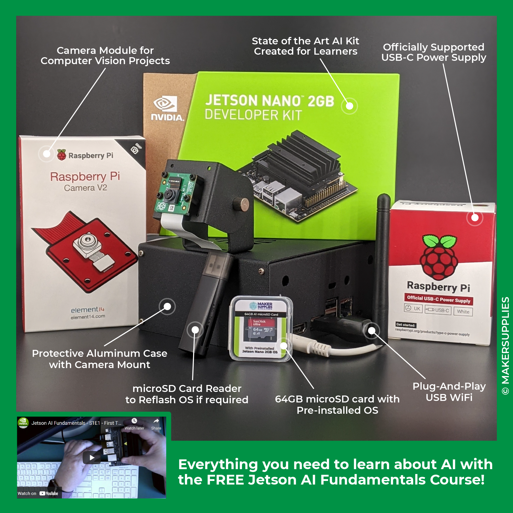 AI Starter Kit (NVIDIA Jetson Nano 2GB Developer Kit)