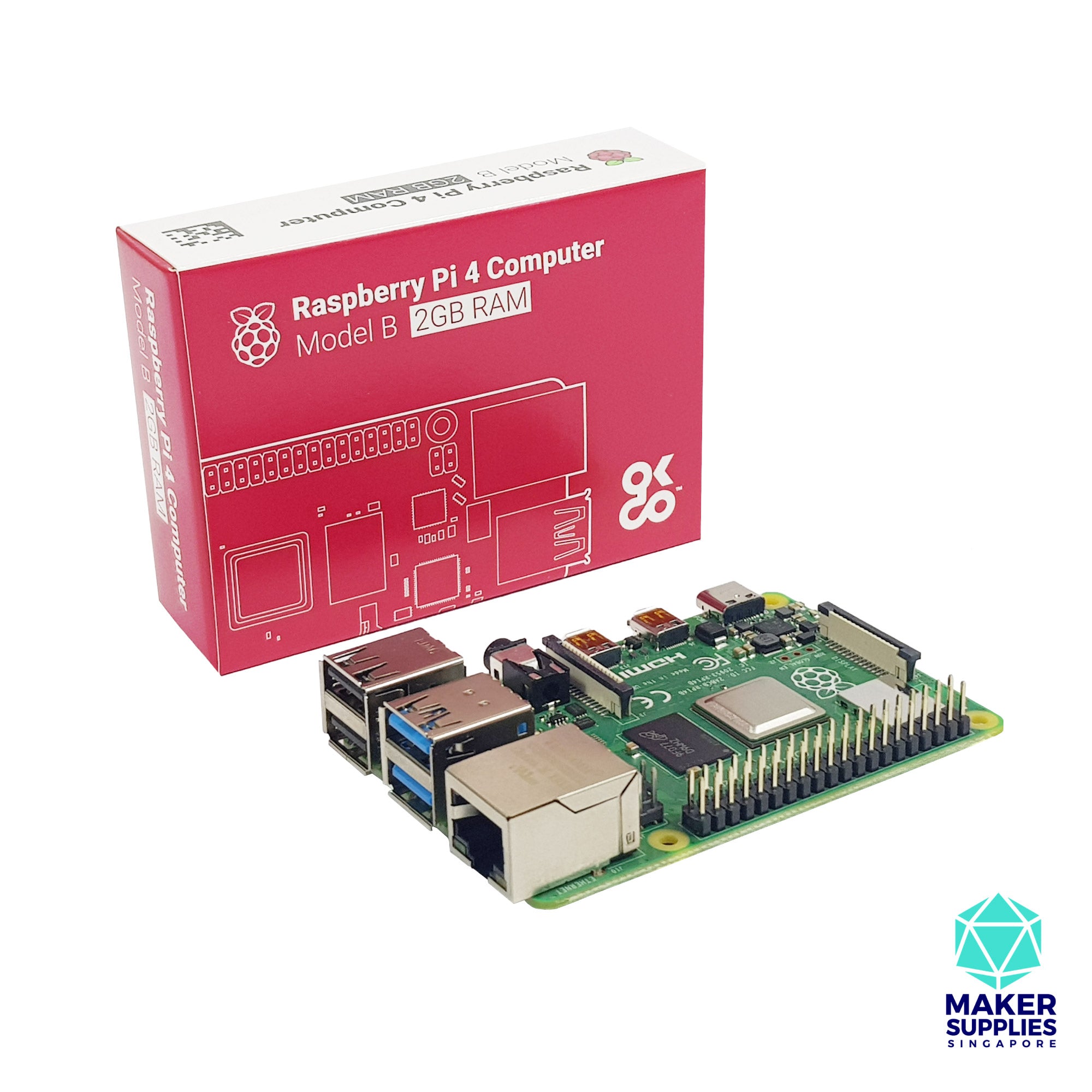 Raspberry Pi 4 Model B 2GB RAM　新品　未開封 Raspberry Pi 4 Model B 2GB LPDDR4 Memory RAM - RPI4-MODBP