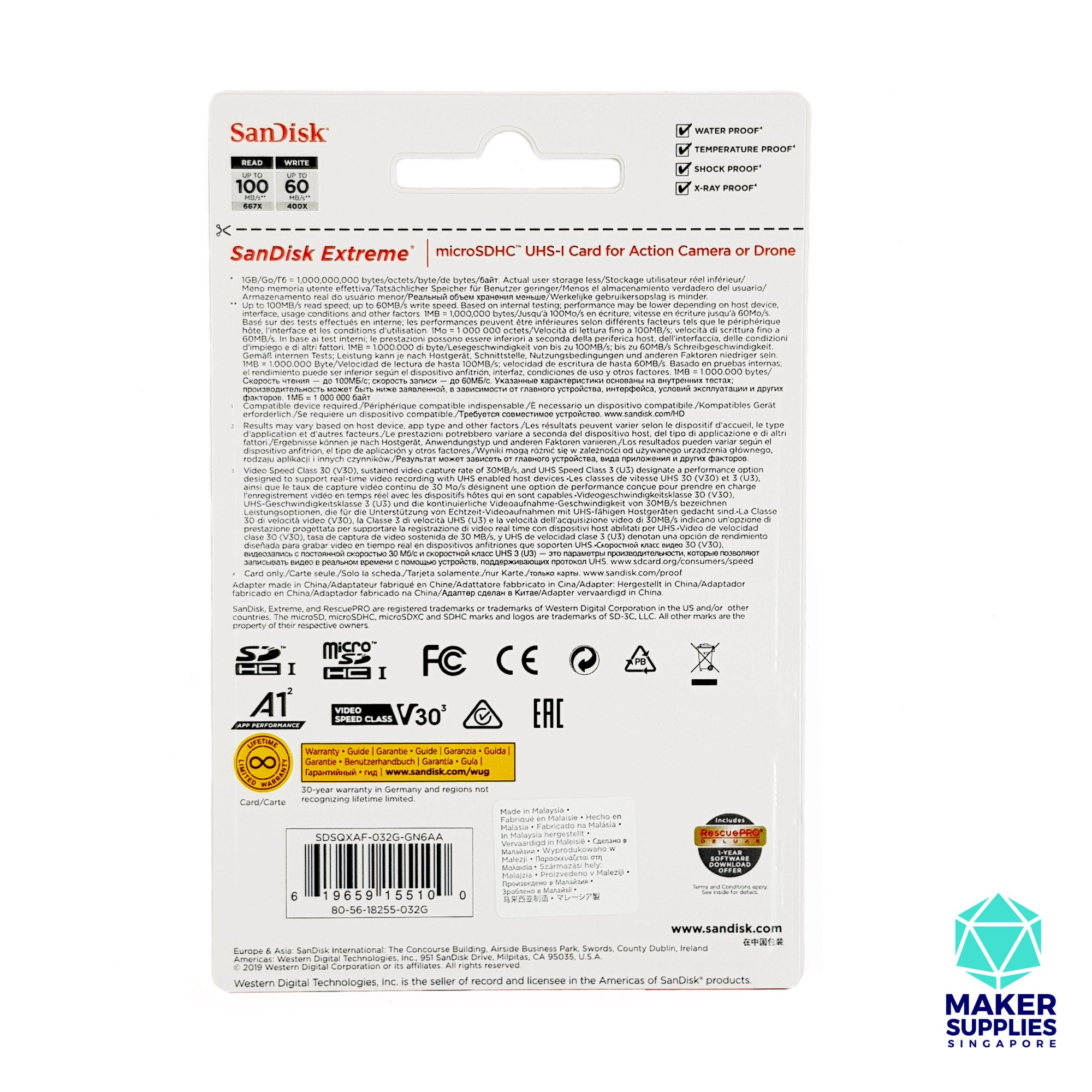 SanDisk Extreme 32GB MicroSDHC UHS-I Card A1 with Adapter
